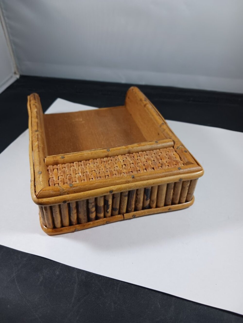 Vintage Rattan Note Pad Holder - Picture 5 of 8